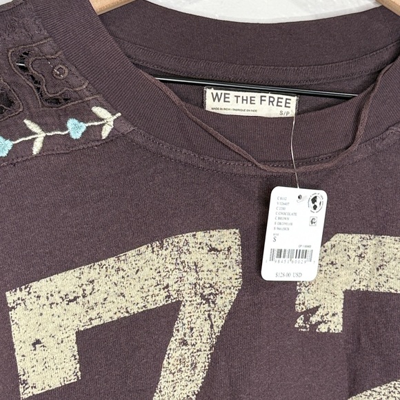 Free People We The Free Lilith Tee, Chocolate, size S - Picture 4 of 5